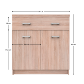 Comoda PAL stejar Sonoma Toppty 80x33x85 cm