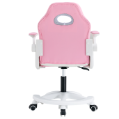 Scaun birou piele ecologica alba roz Odelia 59x53x87-97 cm