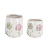 Set 2 vaze flori ceramica multicolora Sketchi Ø28,5x26,5h; ø20x19h