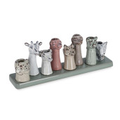 Vaze flori cu tava ceramica multicolora Samy 30,5x7,5x11h