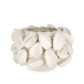 Vaza flori ceramica alba Carambola 33.5x33x23 cm