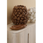 Vaza flori ceramica maro conuri brad 36x35.5x37.5 cm