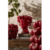 Vaza flori ceramica rosie verde 28x24x29 cm