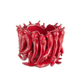 Vaza flori ceramica rosie Spicy 25,5x24,5x20,5h