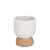 Vaza flori teracota natur alb Hector Ø14x17h