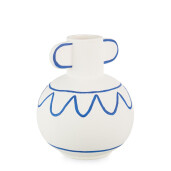 Vaza flori portelan alb albastru Greek 14.2x18 cm