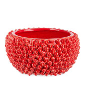 Vaza flori ceramica rosie Pinecone Ø31x16,5h