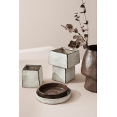 Set 2 tavi decorative piatra maro Pavlos Ø20,8x4,7h; ø24,7x4h