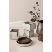 Vaza flori piatra alba maro Nikos 19,5x19,5x25h