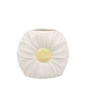 Vaza flori ceramica alba galbena Florysia 14,30x8x13h