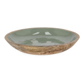 Bol lemn mango email verde Thara Ø38x7h