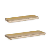 Set 2 tavi lemn mango email galben Thara 38x12x2h, 46x15x2h