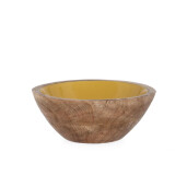 Set 8 boluri lemn mango email portocaliu Thara Ø18x6,5h
