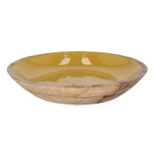 Set 2 boluri lemn mango email portocaliu Thara Ø38x7h