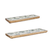 Set 2 tavi lemn mango email multicolor Thara 38x12x2h, 46x15x2h