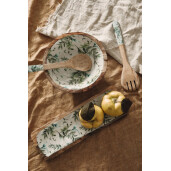 Set 2 linguri servire salata lemn mango maro email multicolor 6,5x1x28h