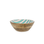 Set 8 boluri lemn mango email Thara Stripes Ø18x6,5h