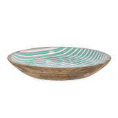 Bol lemn mango email Thara Stripes Ø38x7h