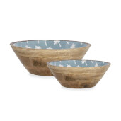 Set 2 boluri lemn mango email Palms Ø25x7h; ø30x9h