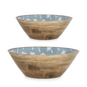 Set 2 boluri lemn mango email Palms Ø25x7h; ø30x9h