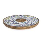 Platou lemn mango email Majolicas Ø39x4h
