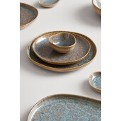 Set 6 farfurii piatra multicolora Queluz 22x21,5x2,7h