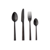 Set 16 tacamuri masa otel negru satinat 4x14,5h; 5x19h; 5x18,8h; 8x21,5h