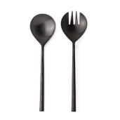 Set 2 linguri servire salata otel negru satinat Hestia 7x27,1h; 7x27,1h