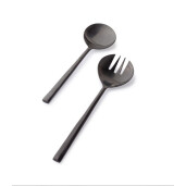 Set 2 linguri servire salata otel negru satinat Hestia 7x27,1h; 7x27,1h