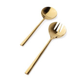 Set 2 linguri servire salata otel auriu Hestia 7x27,1h; 7x27,1h