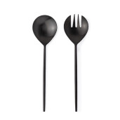 Set 2 linguri servire salata otel negru satinat Bronte 7x27,1h; 7x27,1h