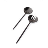 Set 2 linguri servire salata otel negru satinat Bronte 7x27,1h; 7x27,1h