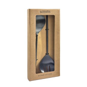 Set 2 linguri servire salata otel negru satinat Bronte 7x27,1h; 7x27,1h