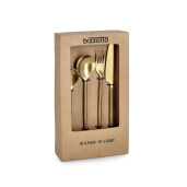 Set 16 tacamuri otel auriu satinat Bronte 6,5x17h; 7,5x20,1h; 7,5x20,h; 8x24h