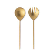 Set 2 linguri servire salata otel auriu satinat Bronte 7x27,1h; 7x27,1h