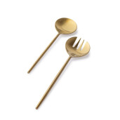 Set 2 linguri servire salata otel auriu satinat Bronte 7x27,1h; 7x27,1h