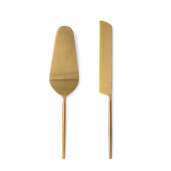 Set 2 tacamuri servire desert otel auriu satinat Bronte 6x26h; 2,5x27h