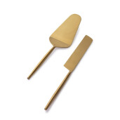 Set 2 tacamuri servire desert otel auriu satinat Bronte 6x26h; 2,5x27h