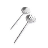 Set 2 linguri servire salata otel argintiu satinat Bronte 7x27,1h; 7x27,1h