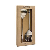 Set 2 linguri servire salata otel argintiu satinat Bronte 7x27,1h; 7x27,1h