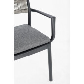 Set 4 scaune gradina gri Alvin 59.5x52.5x82 cm