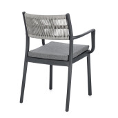 Set 4 scaune gradina gri Alvin 59.5x52.5x82 cm