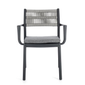 Set 4 scaune gradina gri Alvin 59.5x52.5x82 cm