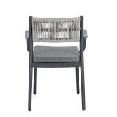 Set 4 scaune gradina gri Alvin 59.5x52.5x82 cm