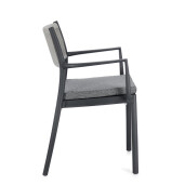 Set 4 scaune gradina gri Alvin 59.5x52.5x82 cm