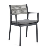 Set 4 scaune gradina gri Alvin 59.5x52.5x82 cm