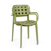 Set 4 scaune gradina otel verde Clover 52x54x80 cm