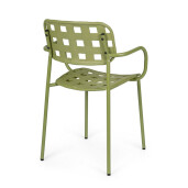 Set 4 scaune gradina otel verde Clover 52x54x80 cm