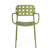 Set 4 scaune gradina otel verde Clover 52x54x80 cm