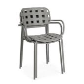 Set 4 scaune gradina otel gri Clover 52x54x80 cm